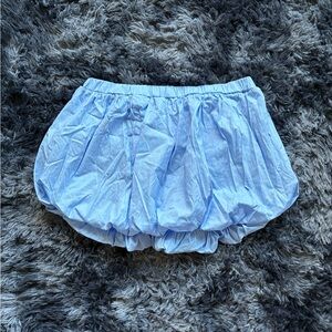 Fashion Nova Baby Blue Ruched Mini Skirt Bubble Skirt Lightweight Spring Summer